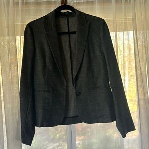 Theory Wool & Linen Blend Blazer Gray Sz 4
